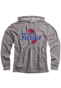 Tulsa Golden Hurricane Mens Grey Snow Heather Logo Fashion Hood