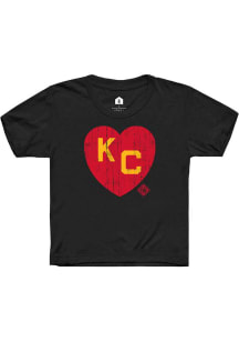 Rally Kansas City Monarchs Youth Black Heart Graphic Short Sleeve T-Shirt
