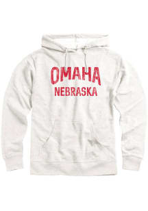 Omaha Mens Oatmeal Arch Wordmark Long Sleeve Hoodie