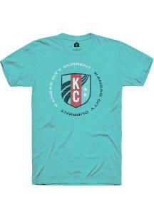 Rally KC Current Teal Ring and Shield Short Sleeve T Shirt