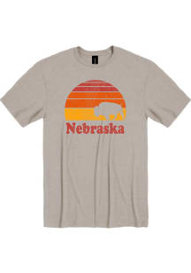 Nebraska Tan Bison Sunset Short Sleeve Fashion T Shirt