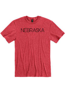 Nebraska Red Disconnected Short Sleeve Fashion T Shirt