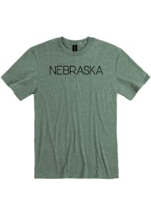 Nebraska Green Disconnected Short Sleeve Fashion T Shirt