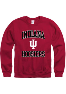 Indiana Hoosiers Mens Crimson Number One Graphic Long Sleeve Crew Sweatshirt