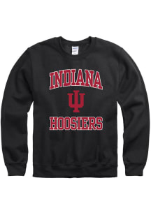 Indiana Hoosiers Mens Black Number One Graphic Long Sleeve Crew Sweatshirt