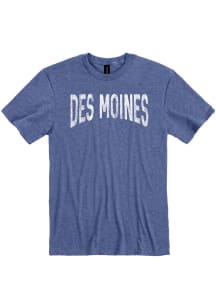 Des Moines Blue Arch Wordmark Short Sleeve Fashion T Shirt