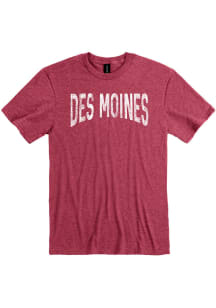 Des Moines Red Arch Wordmark Short Sleeve Fashion T Shirt