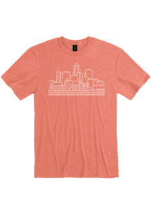 Des Moines Orange Skyline Short Sleeve Fashion T Shirt