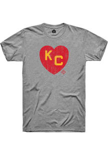 Rally Kansas City Monarchs Grey Heart Short Sleeve Fashion T Shirt