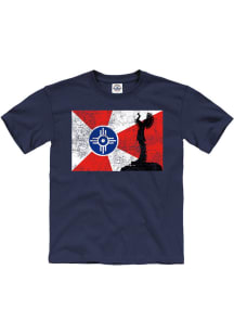 Wichita Youth Navy Blue Flag Keeper Short Sleeve T-Shirt