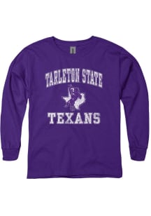 Tarleton State Texans Youth Purple Primary Logo Long Sleeve T-Shirt