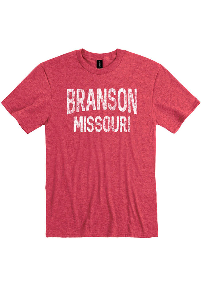 Branson Red Arch Wordmark Short Sleeve Fashion T Shirt