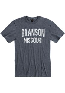 Branson Navy Blue Arch Wordmark Short Sleeve Fashion T Shirt