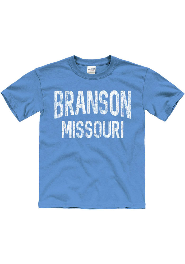 Branson Youth Blue Arch Wordmark Short Sleeve T-Shirt