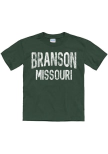 Branson Youth Green Arch Wordmark Short Sleeve T-Shirt