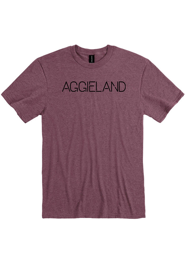 College Station Maroon Disconnected Short Sleeve Fashion T Shirt