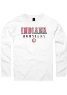 Indiana Hoosiers White Wornout Long Sleeve Fashion T Shirt