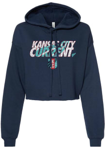 Rally KC Current Womens Navy Blue Wave Hooded Sweatshirt