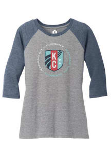 Rally KC Current Womens Navy Blue Shield LS Tee
