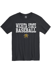Wichita State Shockers Black Baseball Short Sleeve T Shirt