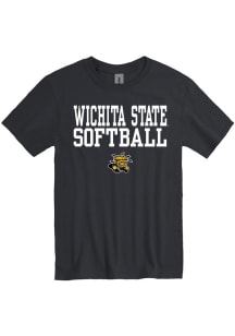 Wichita State Shockers Black Softball Short Sleeve T Shirt