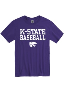 K-State Wildcats Purple Baseball Short Sleeve T Shirt