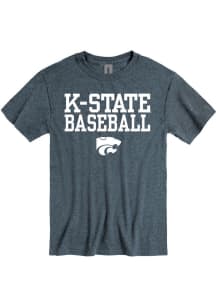 K-State Wildcats Charcoal Baseball Short Sleeve T Shirt