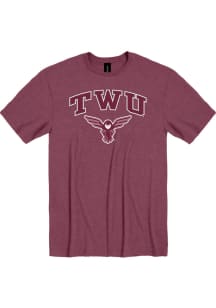 Texas Womans University Maroon Arch Mascot Short Sleeve Fashion T Shirt