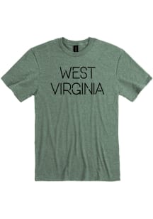 West Virginia Olive Disconnected Short Sleeve Fashion T Shirt