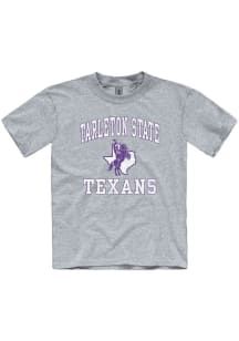 Tarleton State Texans Youth Grey Primary Logo Short Sleeve T-Shirt
