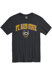 Fort Hays State Tigers Black Arch Mascot Short Sleeve T Shirt