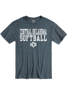 Central Oklahoma Bronchos Grey Softball Short Sleeve T Shirt
