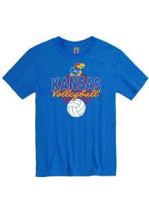 Rally Kansas Jayhawks Blue Volleyball Short Sleeve T Shirt