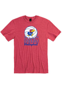 Rally Kansas Jayhawks Red Volleyball Short Sleeve T Shirt