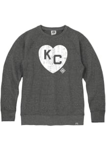 Rally Kansas City Monarchs Mens Black Heart KC Long Sleeve Fashion Sweatshirt