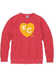 Rally Kansas City Monarchs Mens Red Heart KC Long Sleeve Fashion Sweatshirt