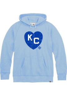 Rally Kansas City Monarchs Mens Light Blue Heart KC Fashion Hood