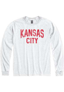 Kansas City Grey Arch Wordmark Long Sleeve Fashion T Shirt