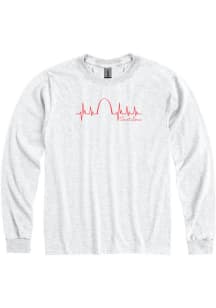St Louis Grey Arch Heartbeat Long Sleeve Fashion T Shirt