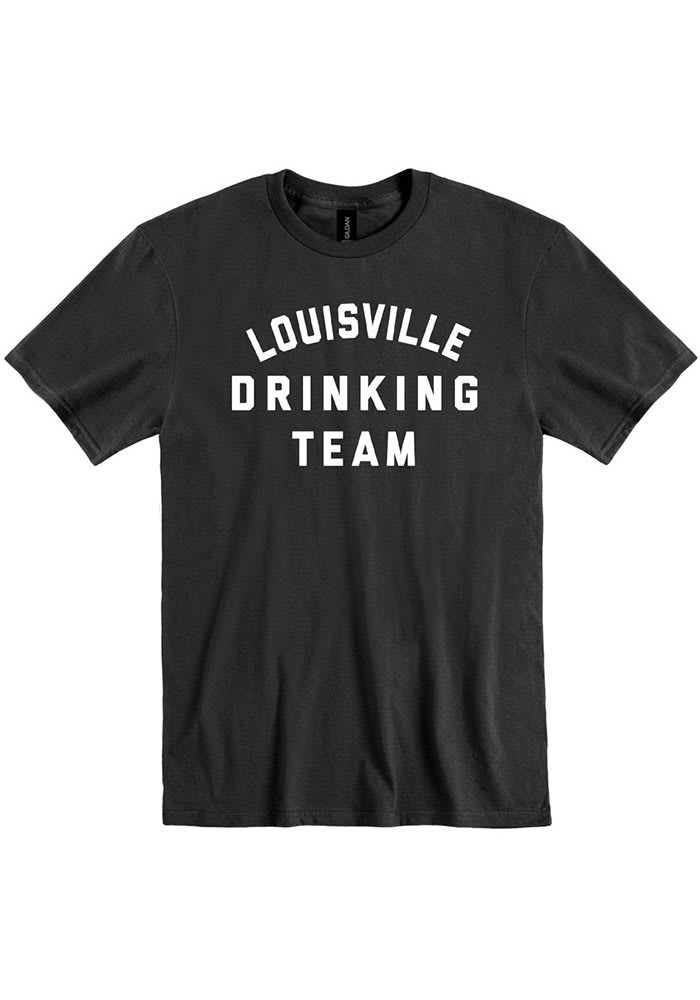 Perrin Inc Louisville Black Drinking Team Short Sleeve T Shirt, Black, 100% Cotton Ring SPUN, Size S, Rally House