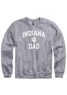 Mens Grey Indiana Hoosiers Dad Number One Graphic Crew Sweatshirt