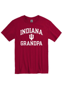 Indiana Hoosiers Crimson Grandpa Number One Graphic Short Sleeve T Shirt