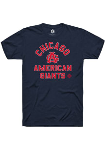 Rally Chicago American Giants Navy Blue Number 1 Graphic Short Sleeve Fashion T Shirt