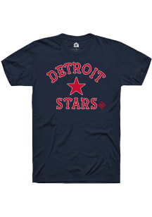 Rally Detroit Stars Navy Blue Number 1 Graphic Short Sleeve Fashion T Shirt