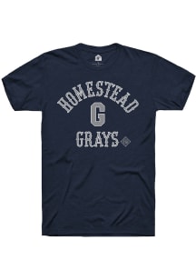 Rally Homestead Grays Navy Blue Number 1 Graphic Short Sleeve Fashion T Shirt