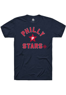 Rally Philadelphia Stars Navy Blue Number 1 Graphic Short Sleeve Fashion T Shirt