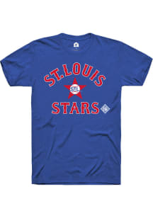 Rally St Louis Stars Blue Number 1 Graphic Short Sleeve Fashion T Shirt