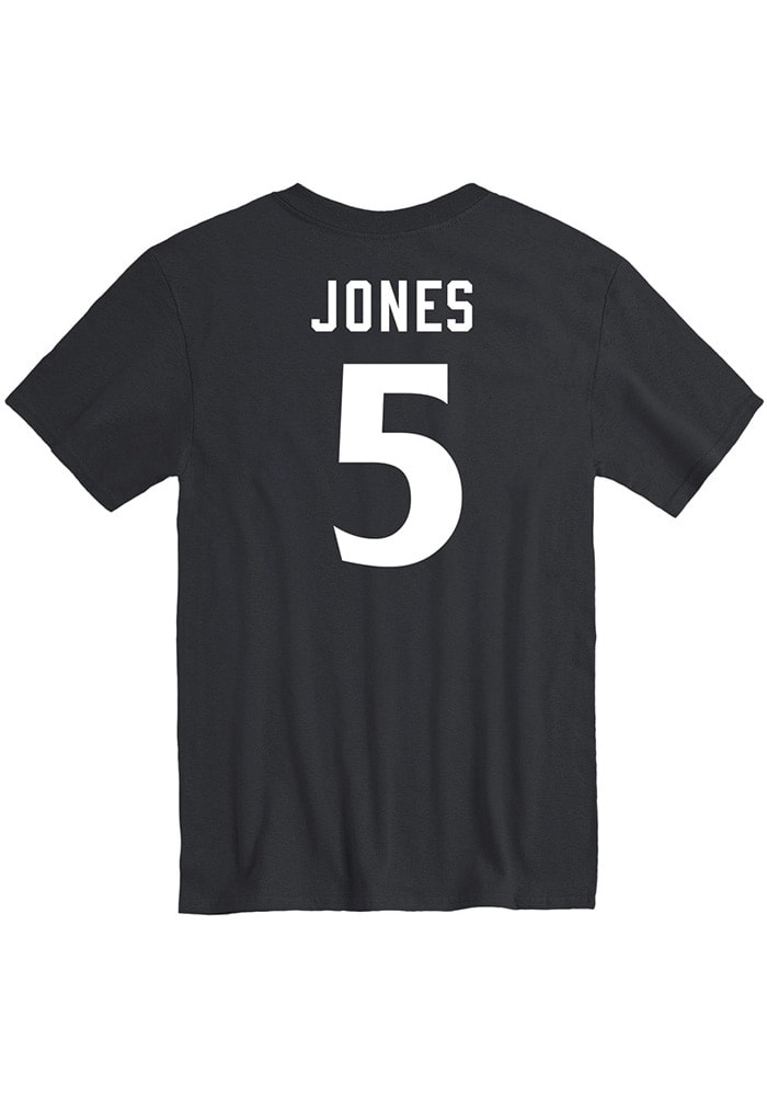 Emory Jones Cincinnati Bearcats Black Name and Number Short Sleeve Player T Shirt