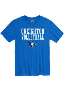 Rally Creighton Bluejays Blue Stacked Sport Drop Volleyball Short Sleeve T Shirt