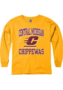 Central Michigan Chippewas Youth Gold No 1 Long Sleeve T-Shirt
